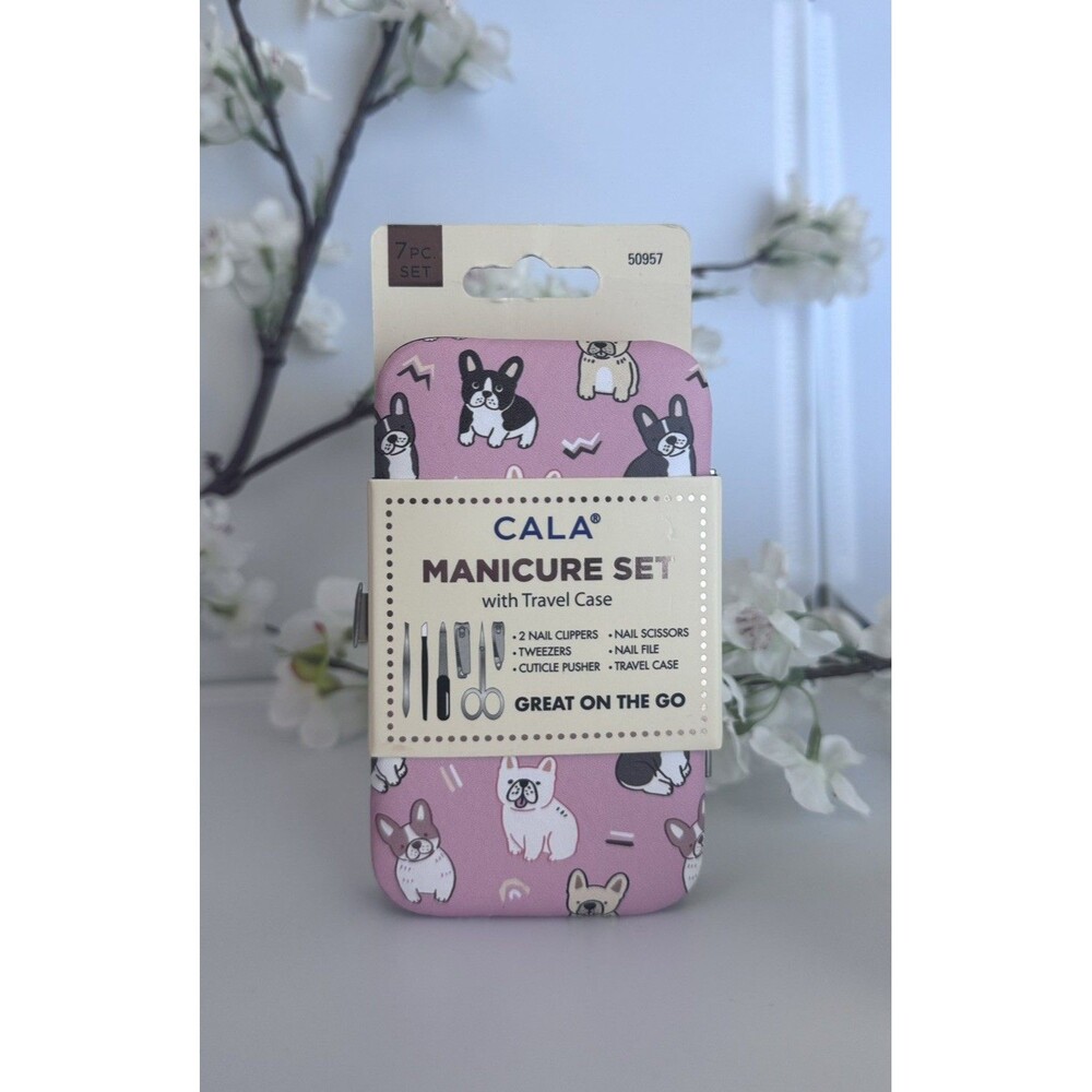 CALA Manicure Set with Travel Case Dogs Print Grooming Kit NIB